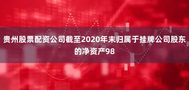 贵州股票配资公司截至2020年末归属于挂牌公司股东的净资产98